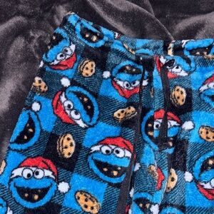 Sesame Street Blue and Black Cookie Monster Pajama Bottoms